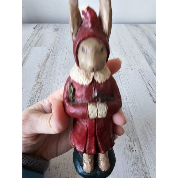 Betty lou byrnes Peter Claus entail rabbit‎ bunny Santa decor vintage 1989 - Picture 6 of 9